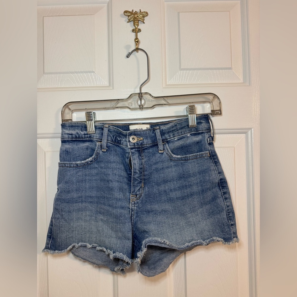 Abercrombie Kids High Rise Shortie Short Size 15/16 Denim Blue